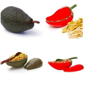 Fiesta Avocado and Chili Pepper Dip Bowl Set